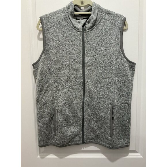 Charles River Pacific Heathered Vest Large Light Grey Zip Pockets NWT - Picture 1 of 9